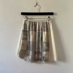 Part Time Bunny ivory mini slip skirt size S-M